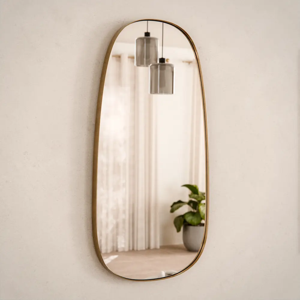 Зеркало декоративное KREAFORTA Glam Brass овальное 40x78 см металл цвет золотистый 89451069 STLM-2181402  - Вид №6