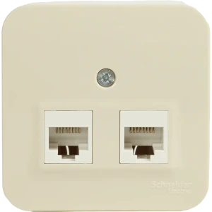 Розетка компьютерная двойная накладная Schneider Electric Blanca RJ45 UTP cat 5e без заземления цвет бежевый 86720945 STLM-2098705