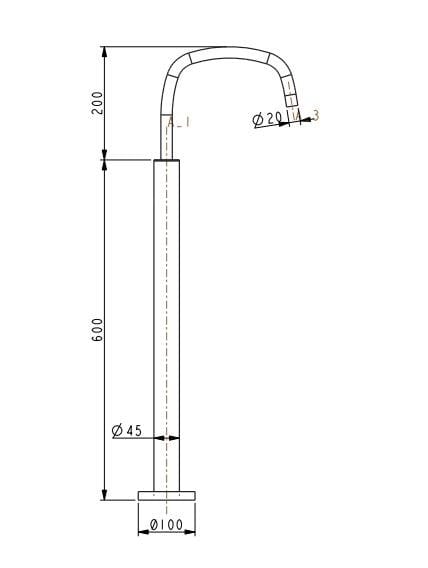 Напольный смеситель для ванны из нержавеющей стали COCOON Piet Boon ARCH-00073916 - Вид №8
