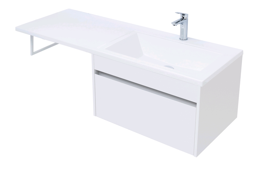 Тумба с раковиной Aquanet Токио 130 R белый (подвесная, 1 ящик) 0023691700235502 - Вид №5