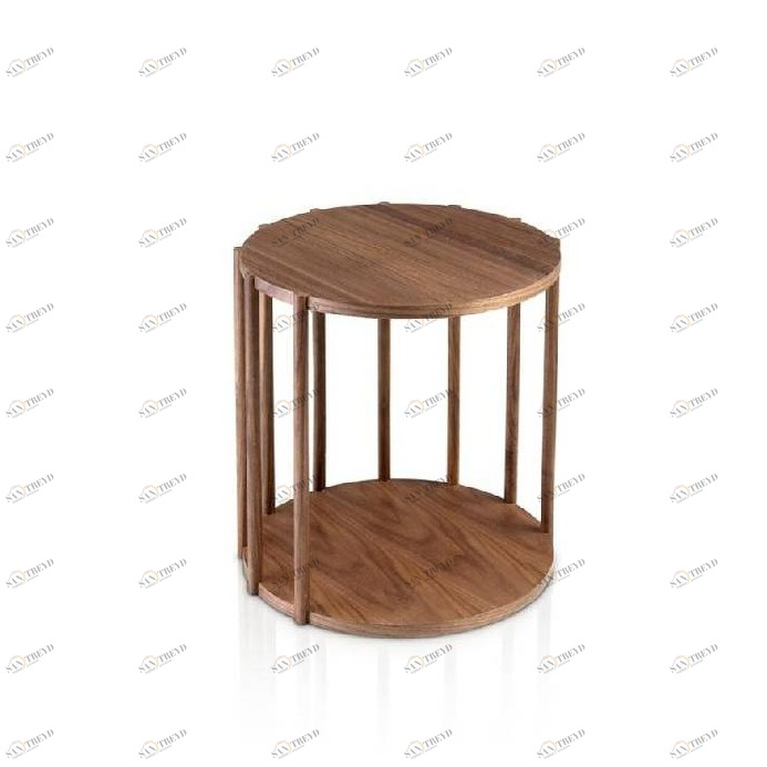 Журнальный столик деревянный с нижней полкой коричневый от Angel Cerda ANGEL CERDA  00-3865529 Коричневый 