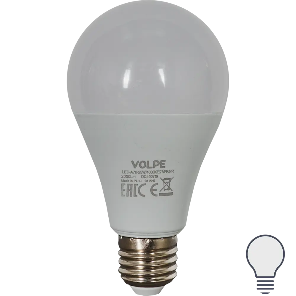 Лампа светодиодная Volpe Norma E27 220 В 25 Вт груша 2000 лм, белый свет STLM-2159547