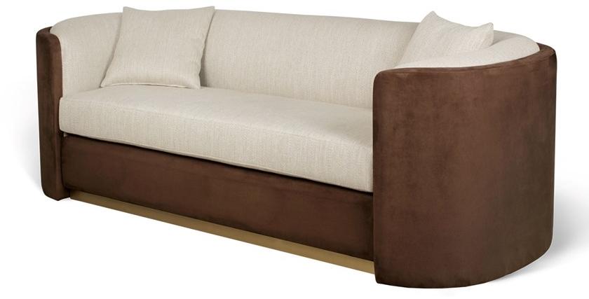 JOSÉ LEITE DE CASTRO Диван набук и ткань 3-х местный  13925872  - Вид №1