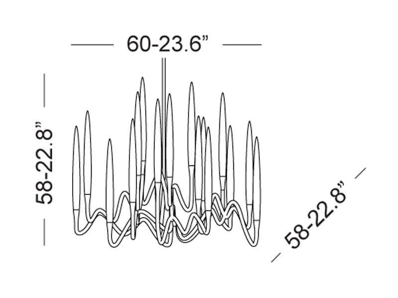 Латунная светодиодная люстра Il Pezzo Mancante кусок 3 ARCH-00036249 - Вид №13