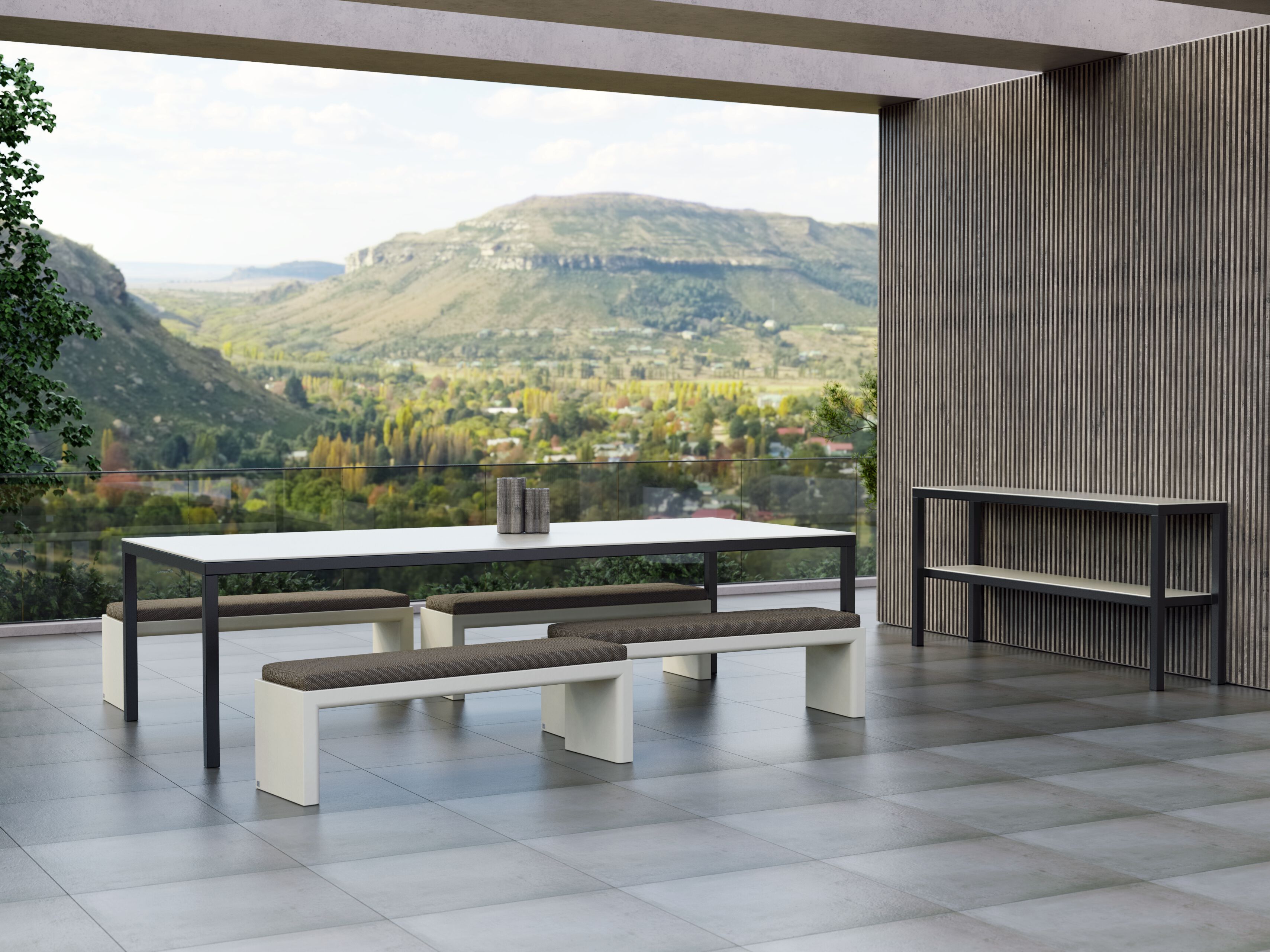 Садовая скамейка из стекловолокна GANSK квадрат ARCH-00096422 - Вид №4