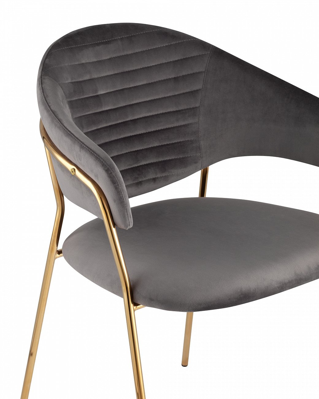 Стул с подлокотниками темно-серый вельветовый "Эвита" STOOL GROUP ДИЗАЙНЕРСКИЕ, ИНТЕРЬЕРНЫЕ 00-3881848 Серый  - Вид №5