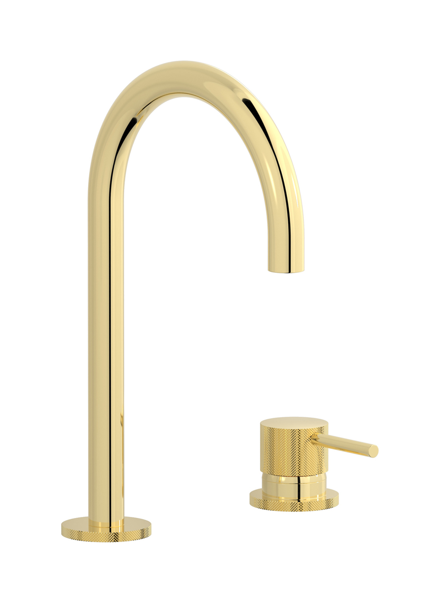 Смеситель для раковины на 2 отверстия. WE ARE IB id394ii Pale Gold Industria