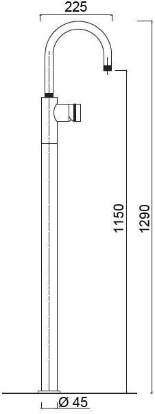 Rubinetteria Giulini Смеситель для умывальника напольный с регулируемым изливом Deluxe - myring Fmr0090dl - Вид №1
