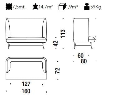 Съемный тканевый диван с высокой спинкой MOROSO Gimme Shelter ARCH-00115438 - Вид №2