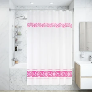 Штора для ванны Bacchetta Ricciolo Rosa с кольцами 180x200 см полиэстер , цвет мультиколор 84621385 STLM-2180750