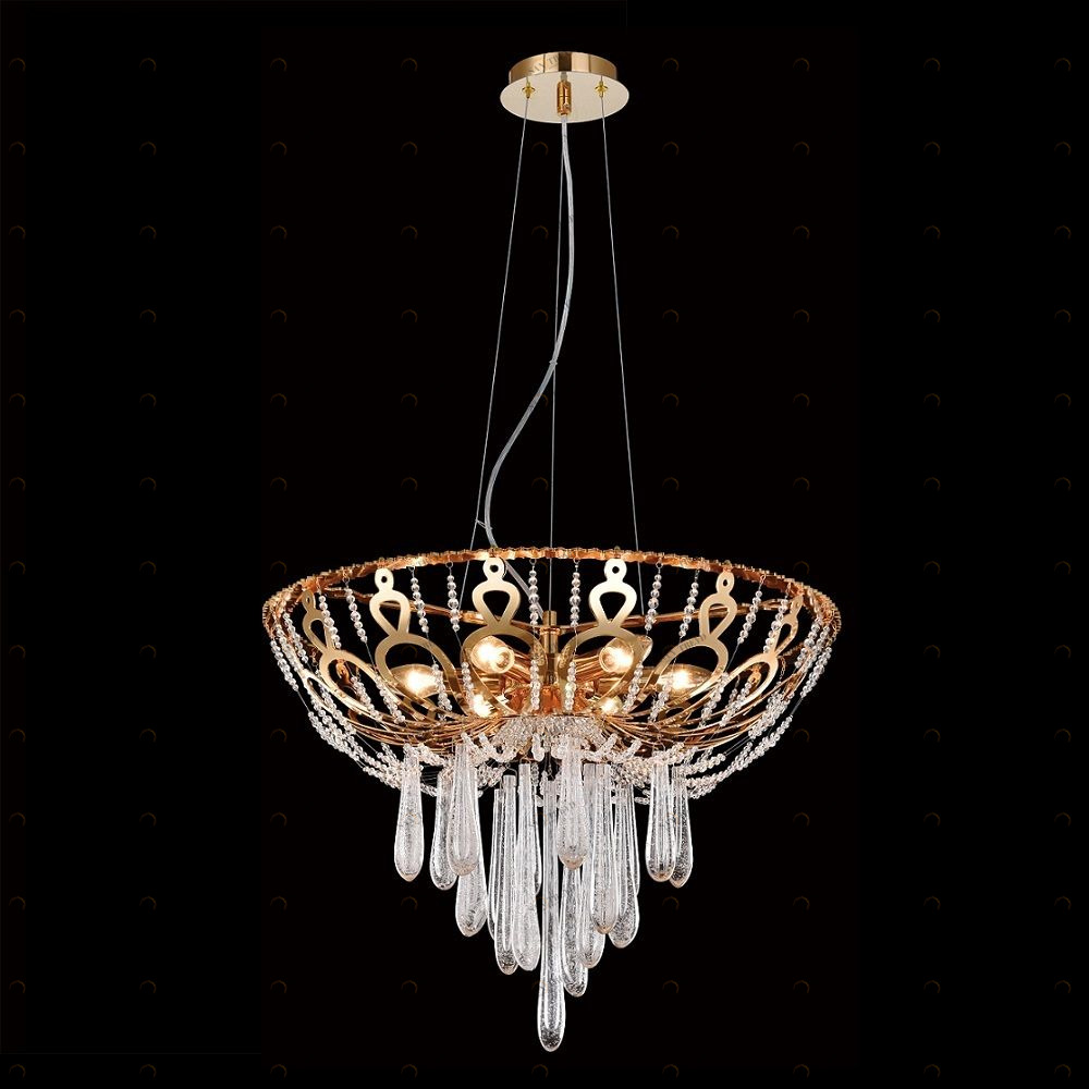 Люстра дизайнерская See золото прозрачная Dorotea SP6 D600 CRYSTAL LUX ДИЗАЙНЕРСКИЕ, CRYSTAL 056894 Золото 