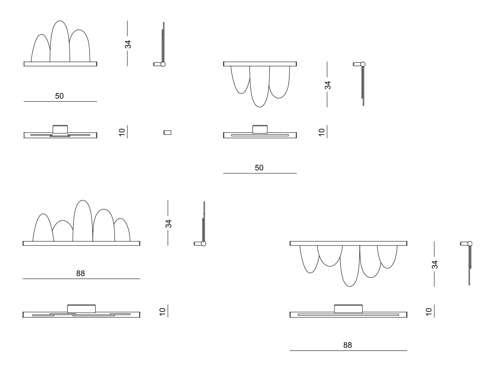 Светодиодные настенные светильники из стали и стекла Visionnaire Parade ARCH-00082487 - Вид №2