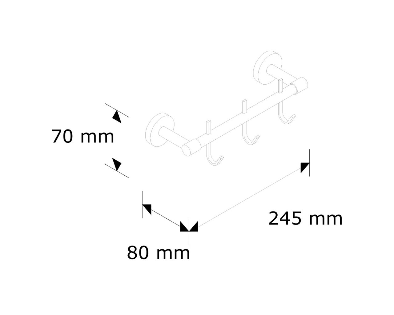 MHW13 Брус L200 мм с тремя крюками Merida  - Вид №1