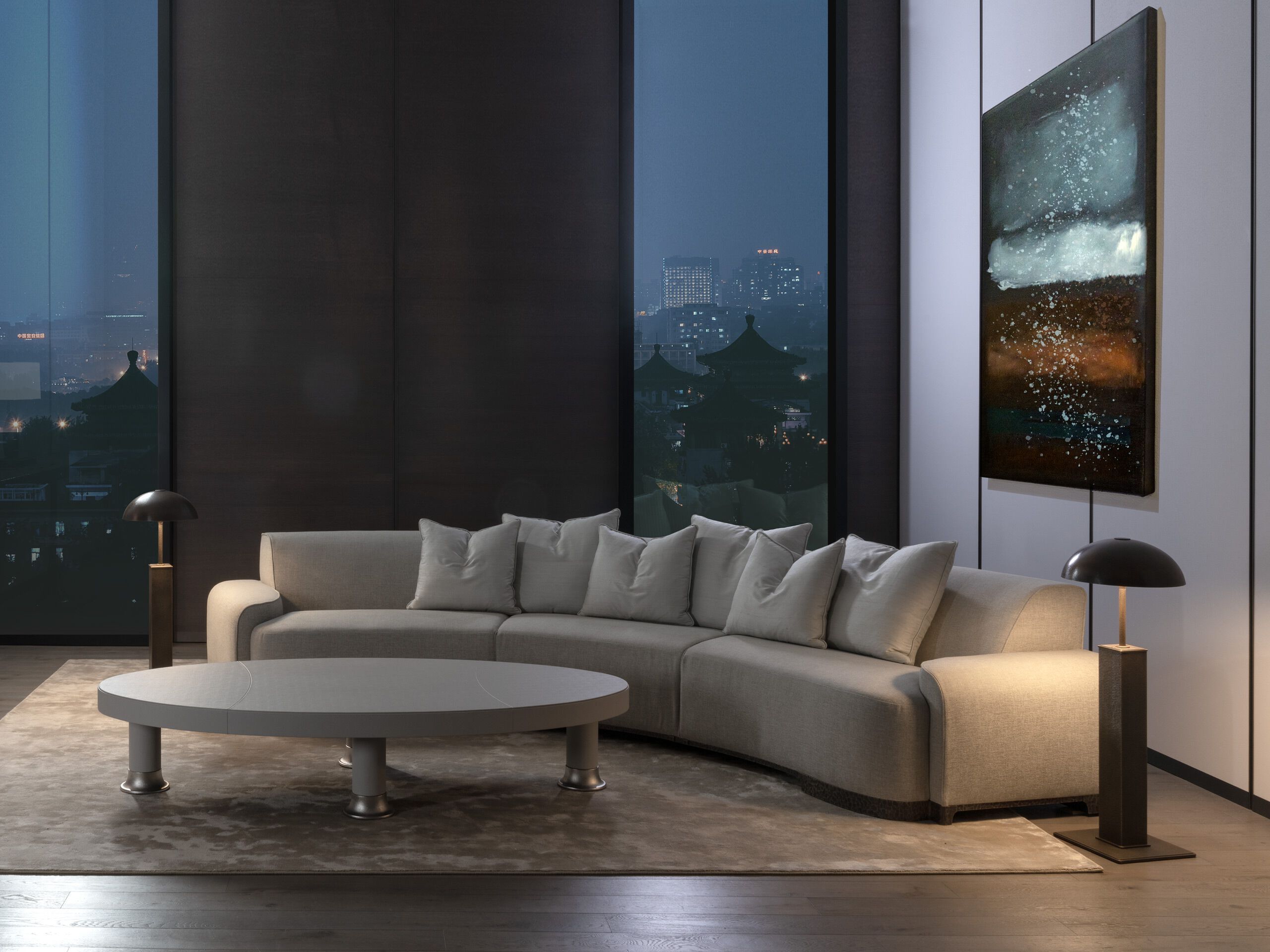 Изогнутый диван из ткани Lorenzo Tondelli BAO CURVED ARCH-00009952