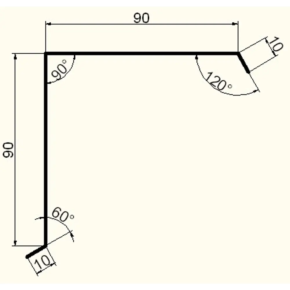 Планка торцевая 90x90x2000 мм 0.4 мм RAL 3005 вишневый 86778583 STLM-2152646 ВЕГА  - Вид №1