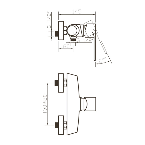 40-06P BETA  Смеситель для душа  ARGO kran  - Вид №1