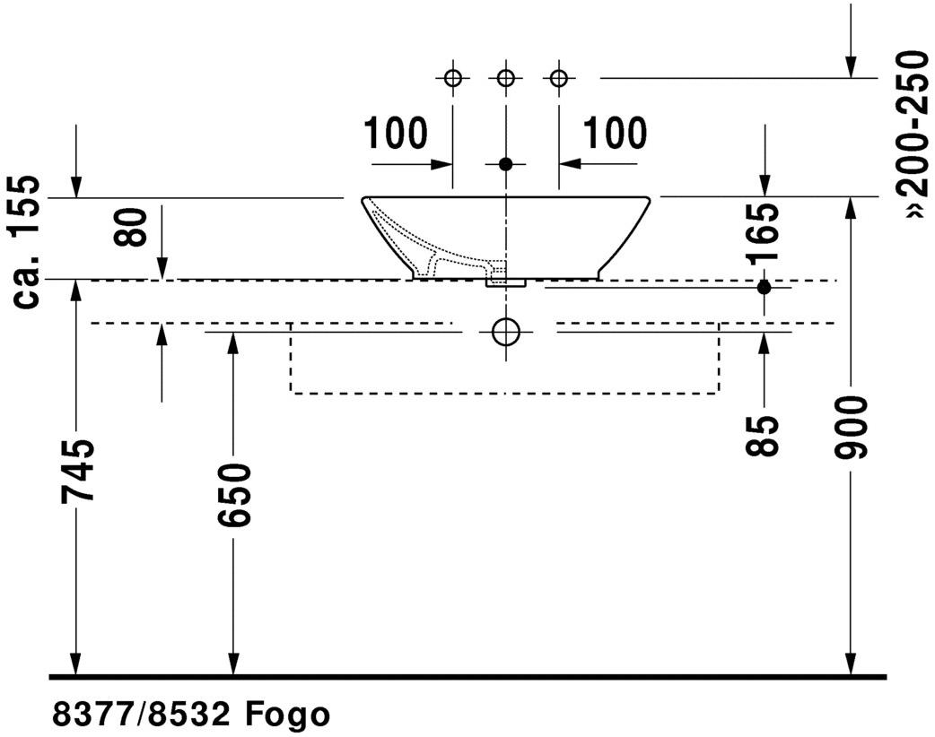 033452 Накладная раковина на столешницу  овальная Duravit Bacino - Вид №5