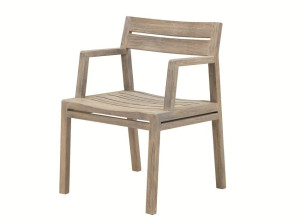 Стул для сада из тикового дерева с подлокотниками