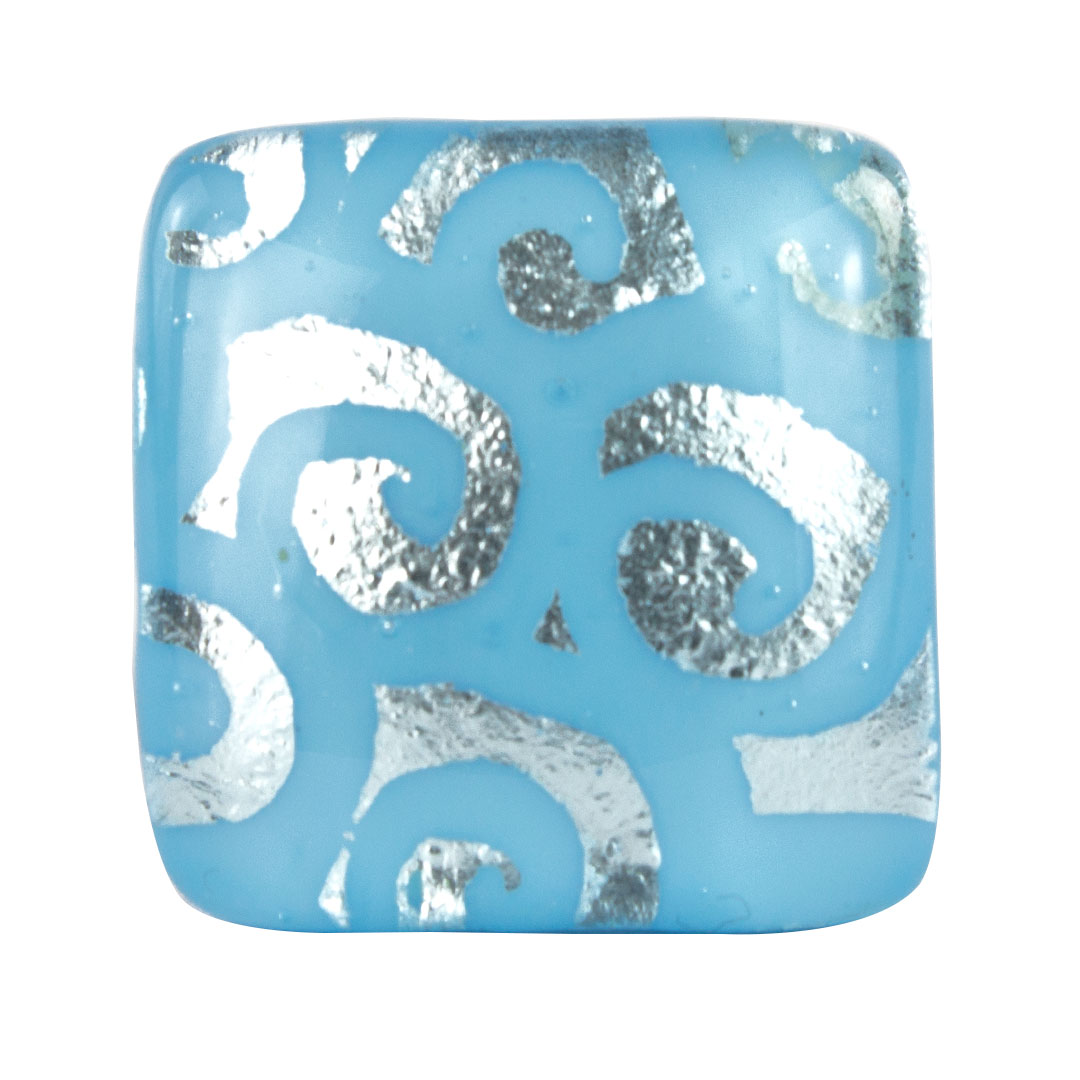 3980 ORIGINALMURANOGLASS Кольцо Очарование - лазурное - муранское стекло OMG 2 см  - Вид №1