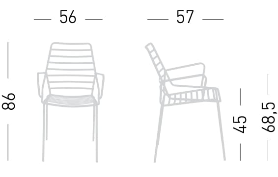 Металлический стул с подлокотниками GABER ссылка ARCH-00088199 - Вид №5