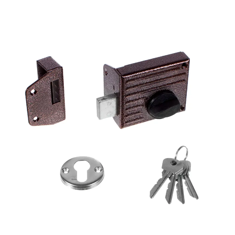 Замок накладной Зенит ЗН1-2, цилиндровый, легкий, цвет медь STLM-2038863 - Вид №1