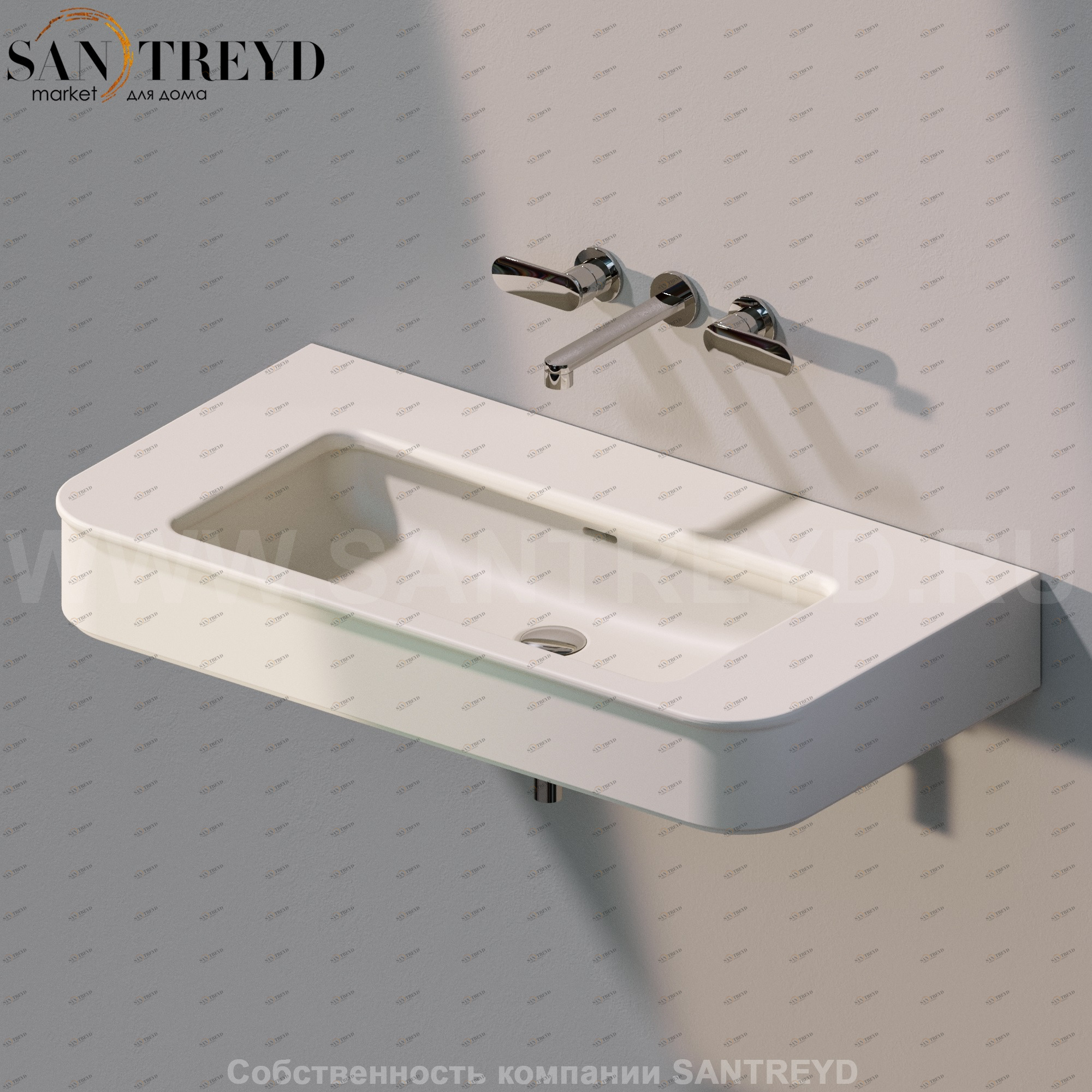 MA95L9003 Подвесная раковина настенная прямоугольная Ceramica Flaminia Madre бежевая