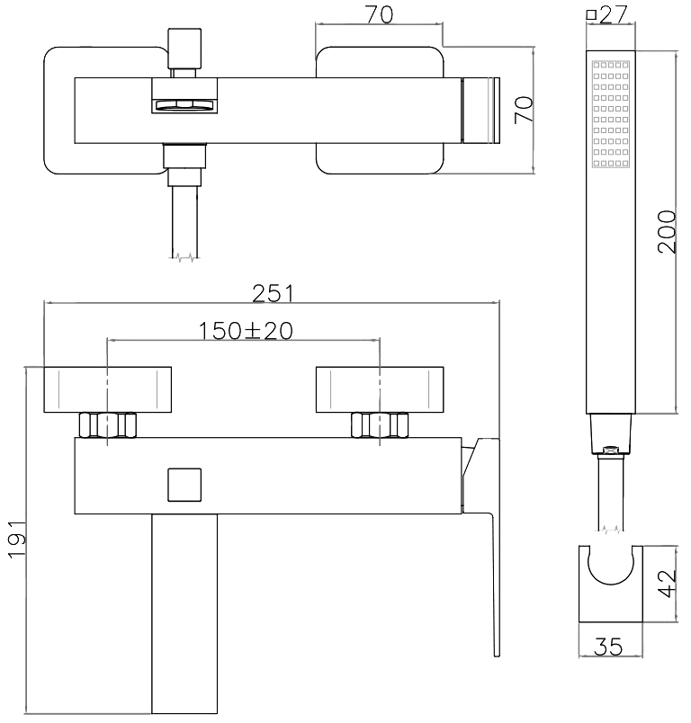 PE850101740 Смеситель для ванны , белый Webert Pegaso - Вид №1