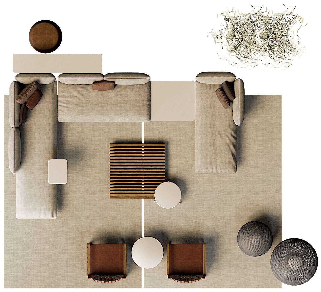 Тканевый угловой модульный садовый диван TRIBÙ Senja ARCH-00108940 - Вид №13