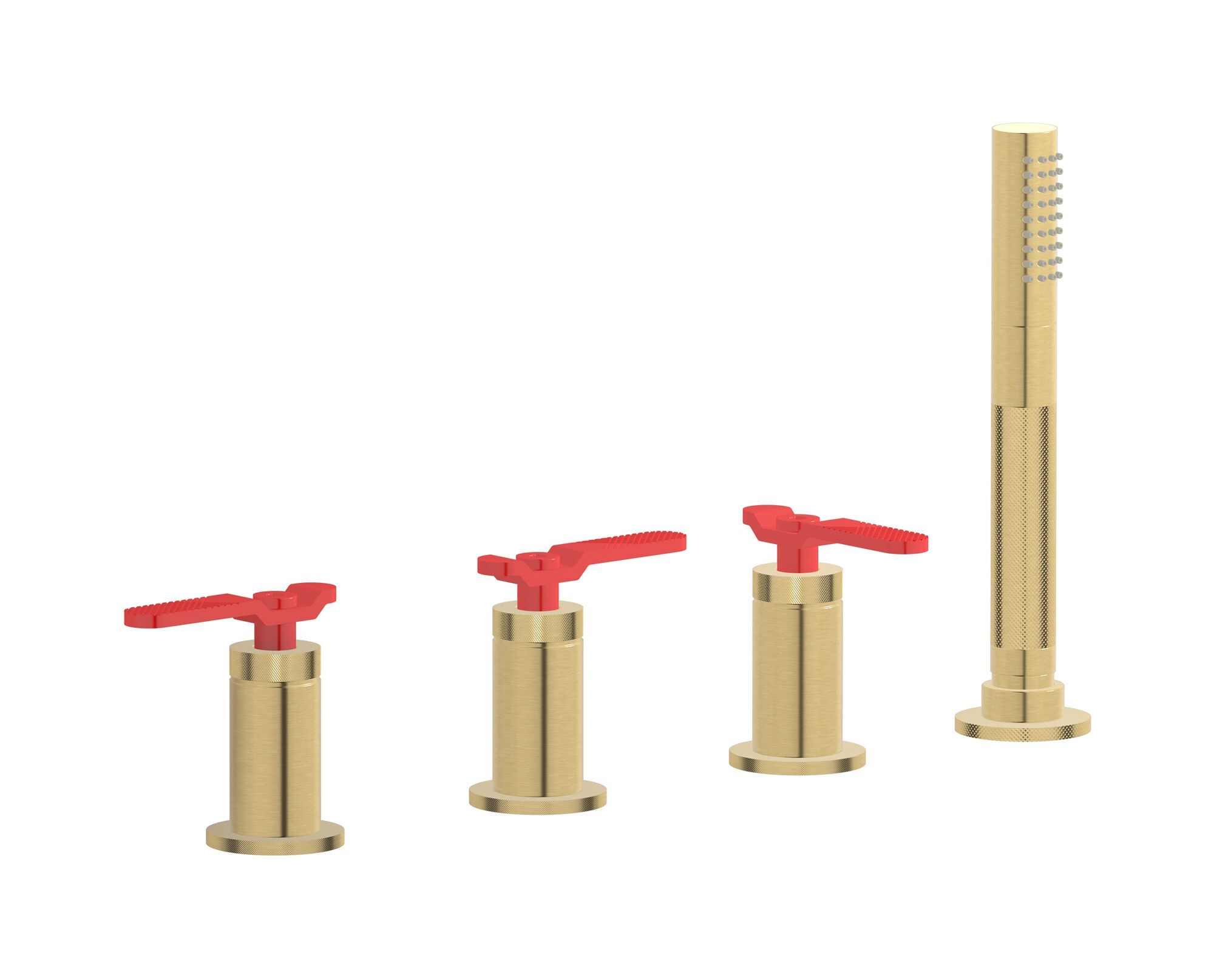 Встраиваемый смеситель для ванны с 4 отверстиями и ручным душем IB Bold ARCH-00081508 - Вид №1