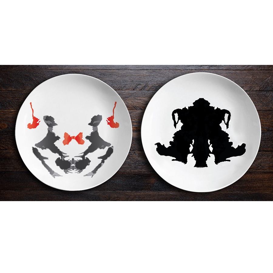 O105 Набор тарелок «ужин с роршахом», близнецы/байкер BadLab  - Вид №3
