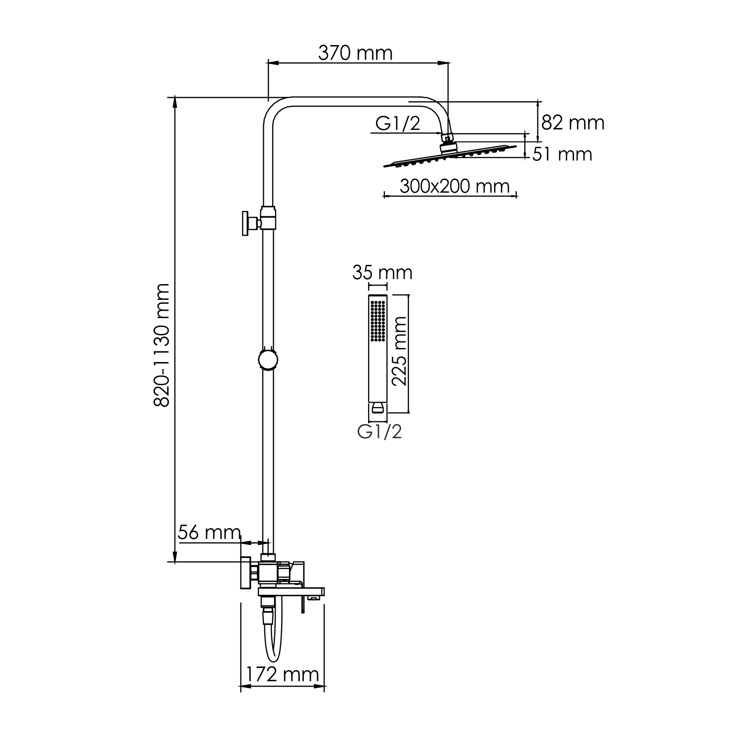 A177.069.103.087.CH Душевой комплект со смесителем WasserKRAFT  - Вид №1