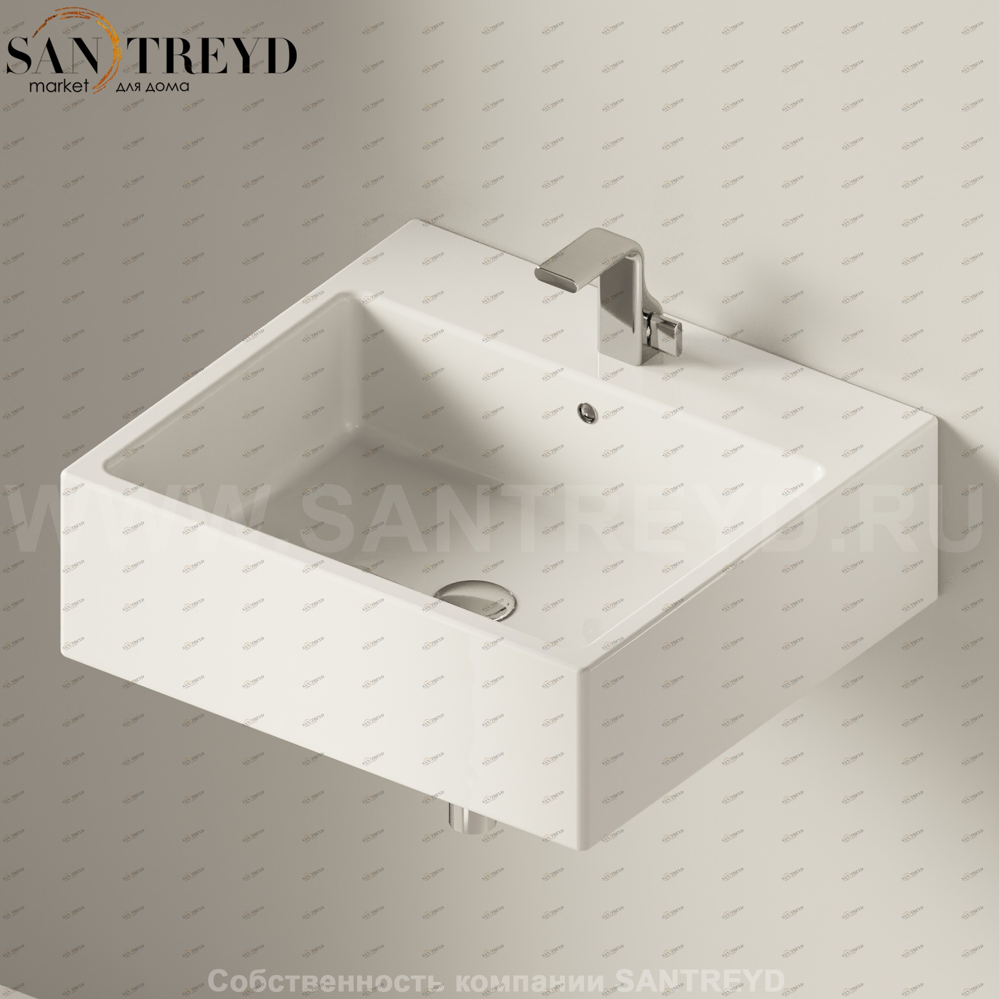 50529016 Подвесная раковина настенная прямоугольная Ceramica Flaminia Acquagrande белая