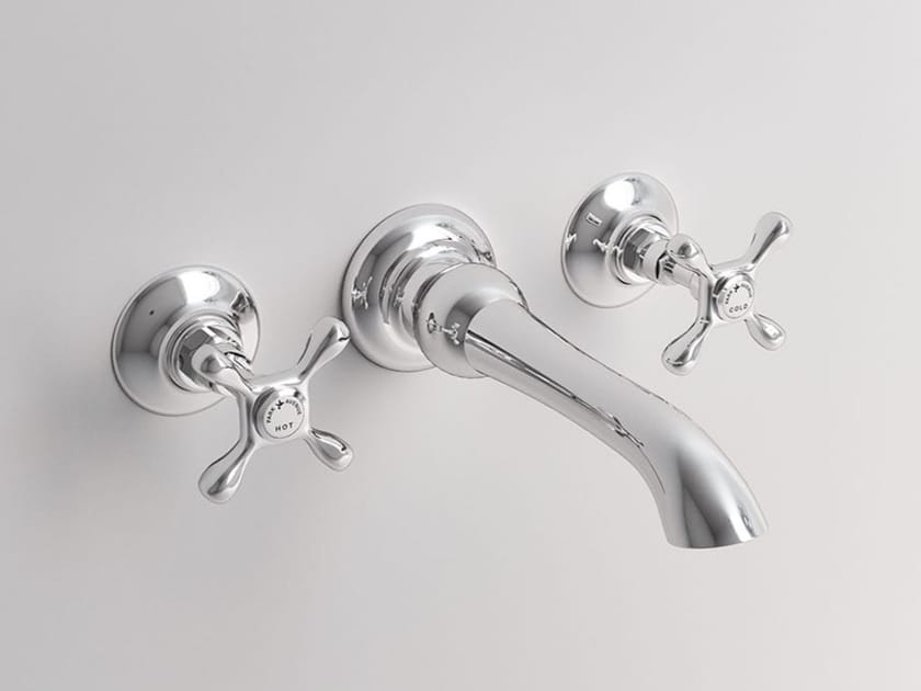 Настенный смеситель для раковины с 3 отверстиями Deco со сливом Park Avenue James ARCH-00056280