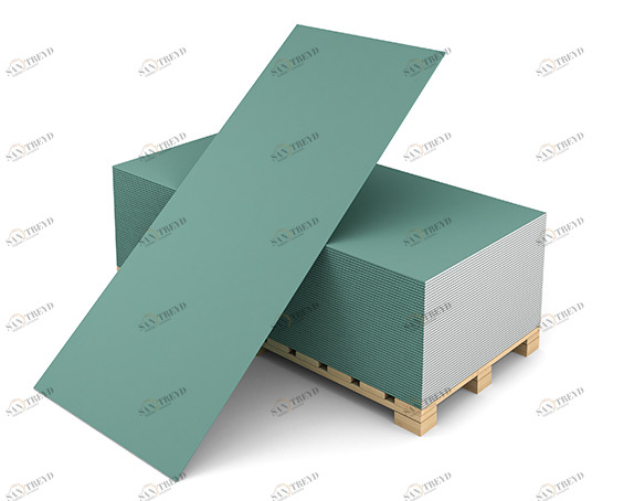 Гипсокартон влагостойкий ГКЛВ 3000х1200х12,5мм Магма 6182