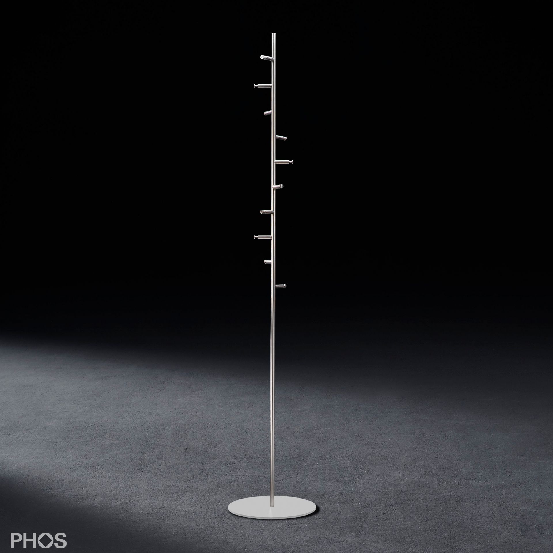 GSTH10-B-BPW Вешалка для полотенец и вешалка для верхней одежды с 10 крючками, основание: белое PHOS  - Вид №1