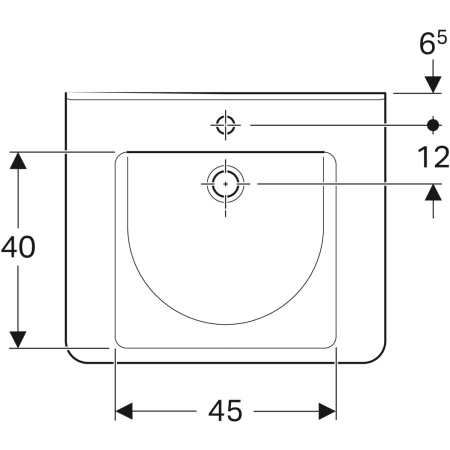 128575000 Раковина Geberit Renova Comfort Square, безбарьерная Geberit  - Вид №23