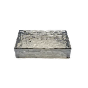 Стеклянная мыльница Proffi Home Bubbles в сером цвете 89381146