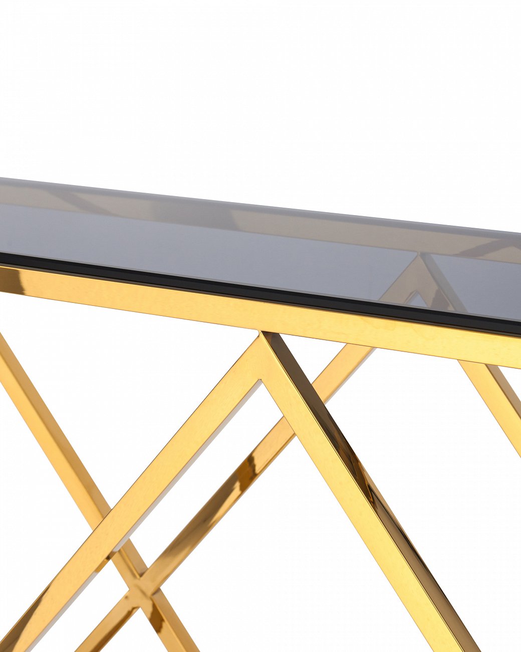Консоль стеклянная 115х30 см дымчатая с золотом "Инсигния" STOOL GROUP  00-3881884 Золото  - Вид №3