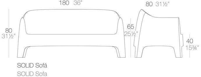 VONDOM Диван полипропиленовый Solid sun-id-1352640 - Вид №9