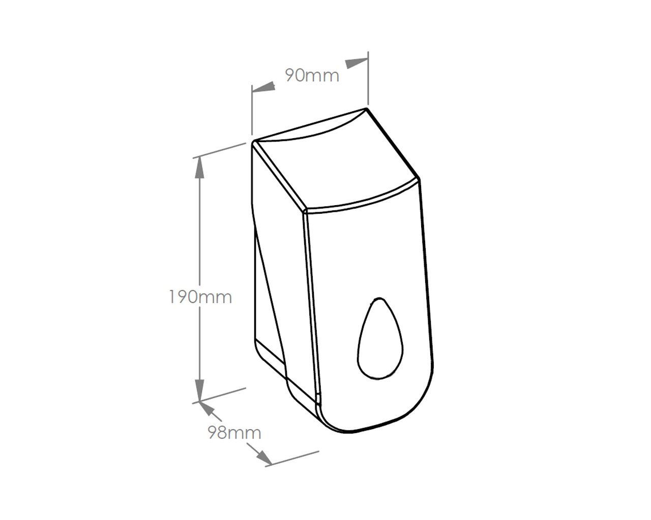 DTS102 Дозатор для жидкого мыла TOP MINI, емкость 400 мл, АБС-пластик, белый, серое окошко Merida  - Вид №1