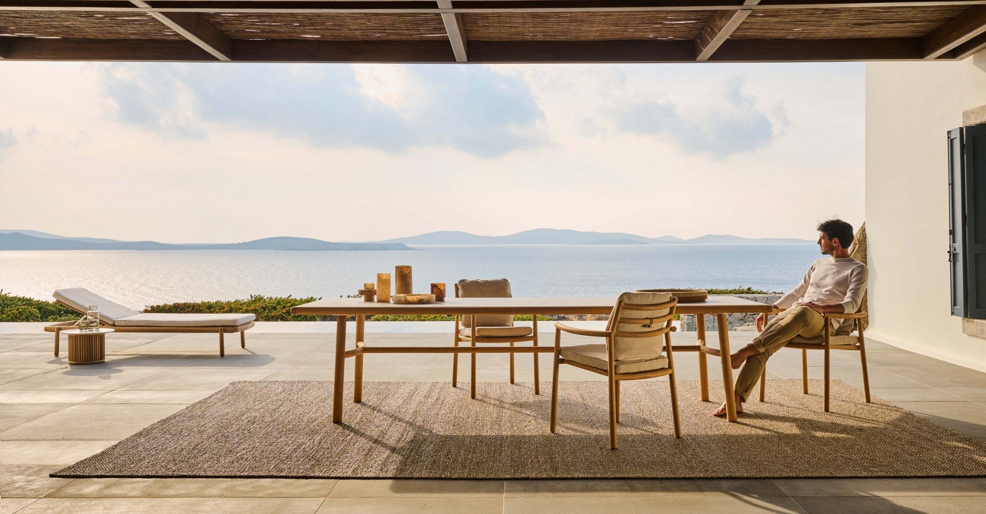 Садовая кровать с откидной спинкой из тикового дерева TRIBÙ Ukiyo ARCH-00121305 - Вид №3