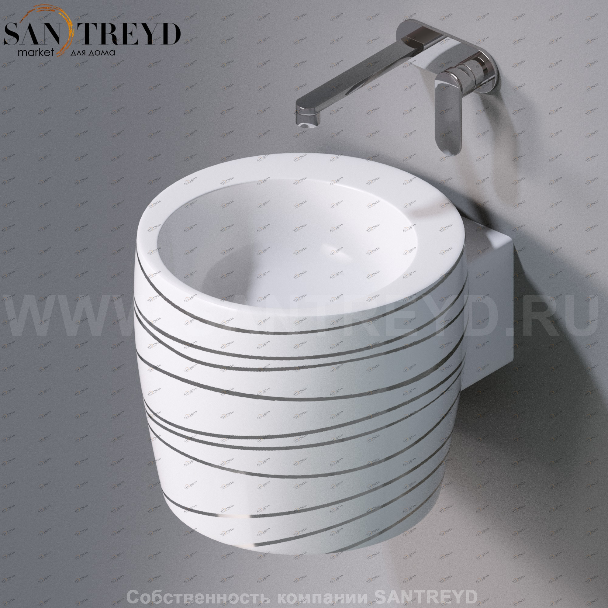 L102T0R0V1.410P Подвесная раковина настенная круглая A. e T. Italia SPOT белая AeT ITALIA TOTEM