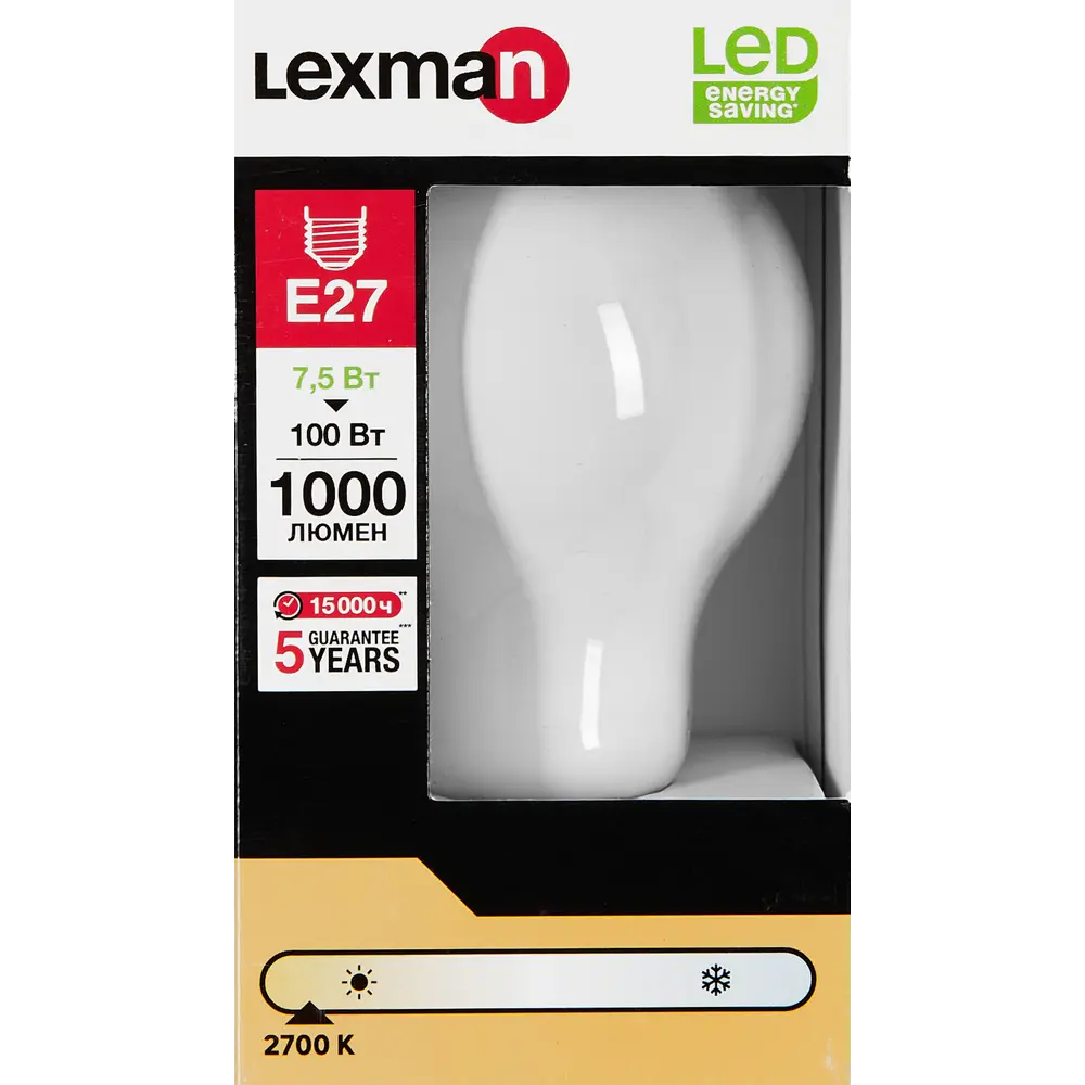 LEXMAN LED лампа E27 матовая груша, теплый белый свет 1000 лм 82991634 STLM-0930021 - Вид №3