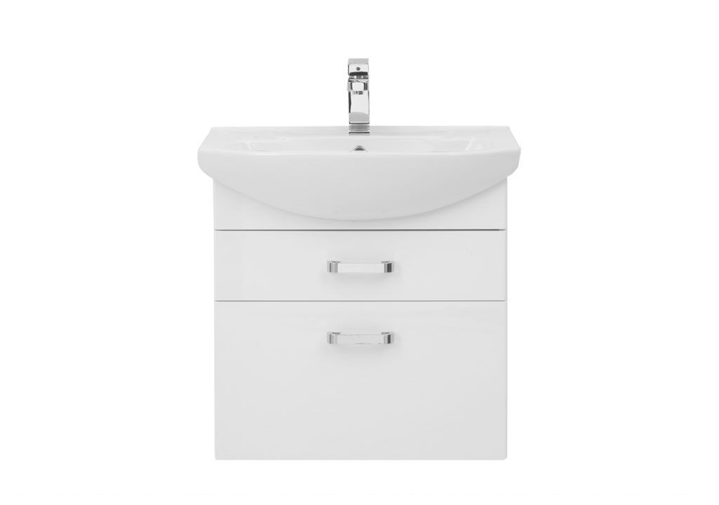 Тумба с раковиной Aquanet Ирис 65 белый (2 ящика) 0019838300182642 - Вид №2