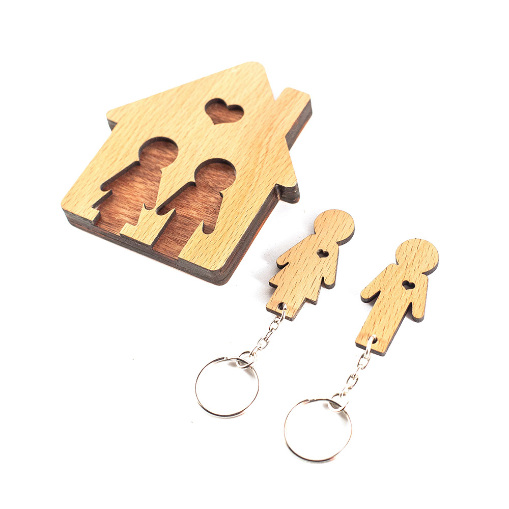 Ключница «Мальчик и девочка» MIMI  253330 Натуральное дерево  - Вид №1