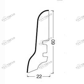 Плинтус Tecnorivest Кофе Шпонированный Дуб 2500х60 мм 1010001185