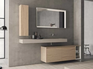 NOVELLO Подвесная тумба под умывальник из HPL с зеркальными дверцами Calix xl