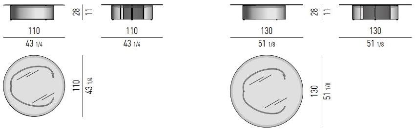 Minotti Круглый стеклянный журнальный столик для гостиной sun-id-1478367 - Вид №2