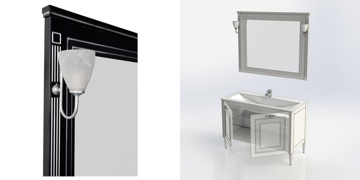 Комплект мебели Aquanet Паола 120 черный ПАЛЛАДА 00182132 - Вид №6