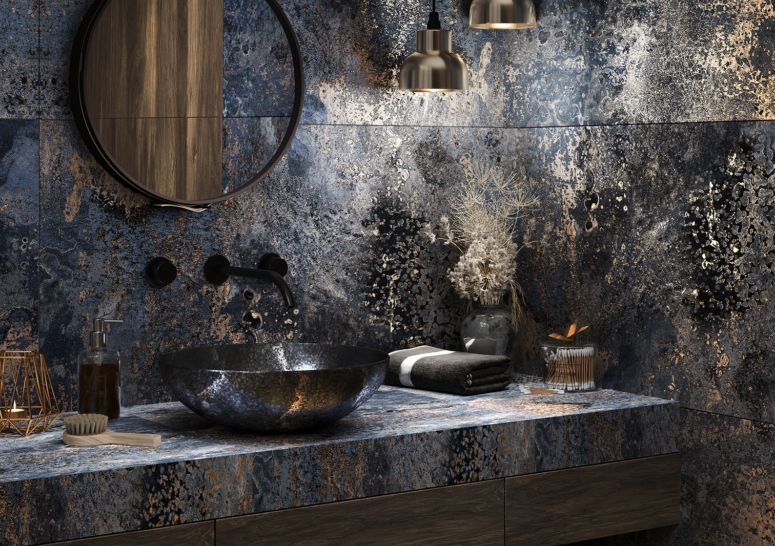 Металлический шарм: керамогранит Staro Metal CRYSTAL BLUE STP-ST361 INCOLOR - Вид №2